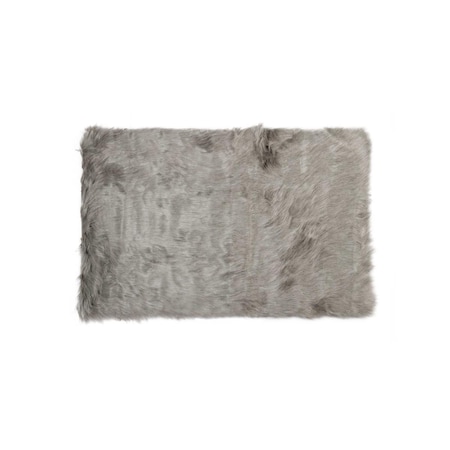 Palacedesigns 2 x 3 ft. Hudson Faux Fur Rectangular Rug - Grey PA3100278